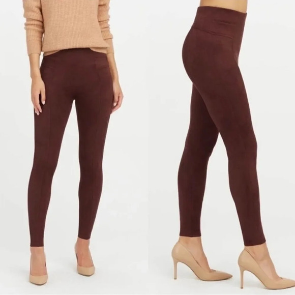 SPANX SUEDE LEGGING Dark Terracotta - Picture 1 of 14